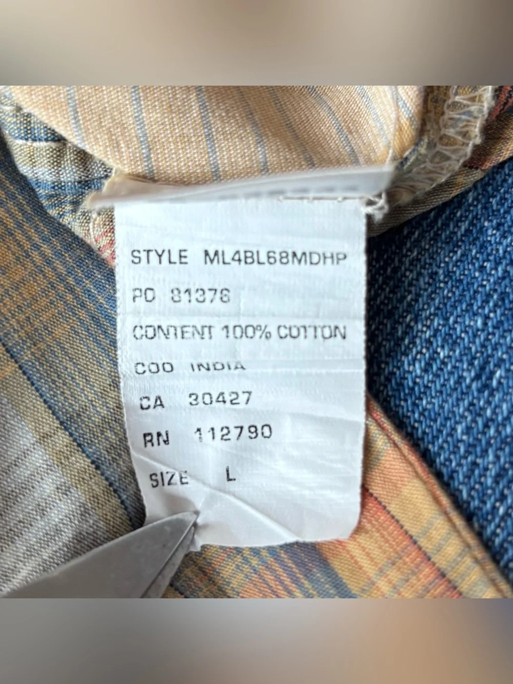 Vintage True Religion Mens Plaid Pearl Snap Shirt Large Western Style India